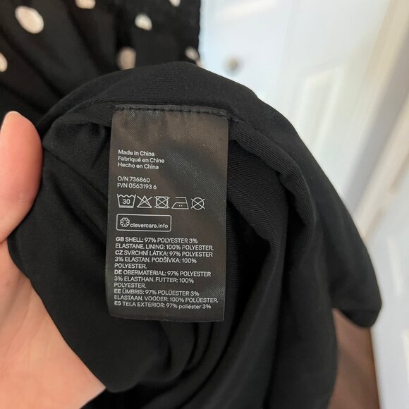 H&M Black and White Polka Dot Midi Dress Size 14 - Picture 8 of 9